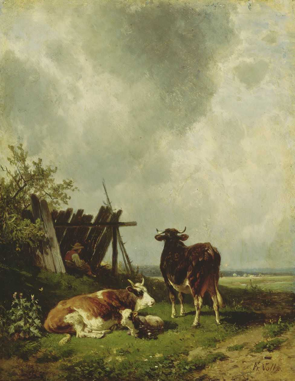 As vacas, do século XIX de Friedrich Johann Voltz