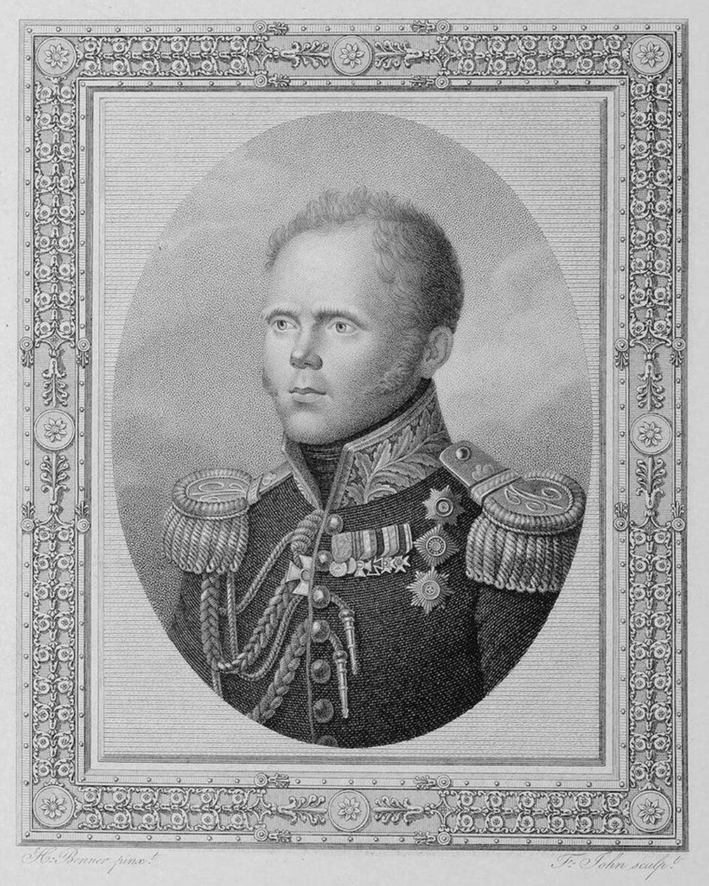 Retrato do Grão-Duque Constantino Pavlovich da Rússia 1779-1831, primeiro quartel do século XIX. de Friedrich John