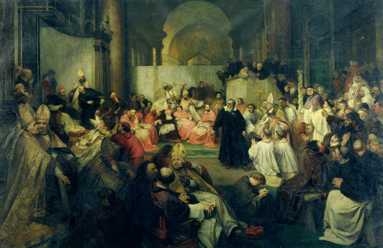 Galilei antes do Conselho, 1861 de Friedrich Karl Hausmann