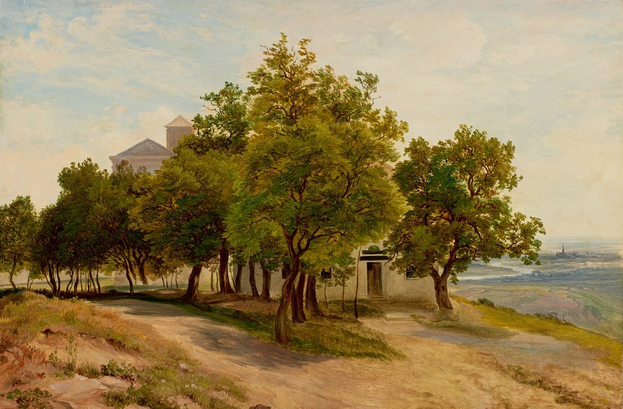 Grupo de árvores no Kahlenberg com vista para Viena de Friedrich Loos