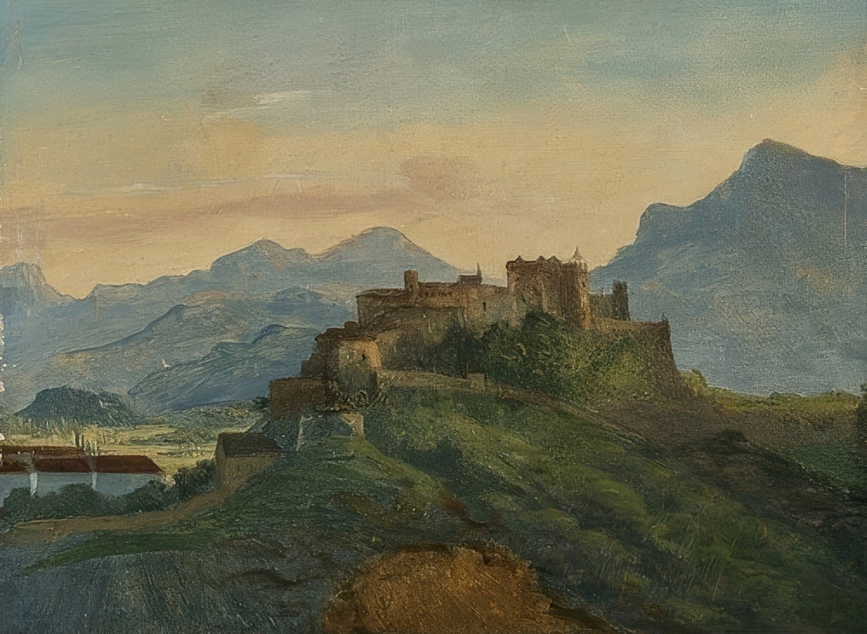 Fortaleza de Hohensalzburg. Por volta de 1826-35 de Friedrich Loos