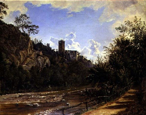 Ruínas em Raubenstein (óleo sobre tela) de Friedrich Loos