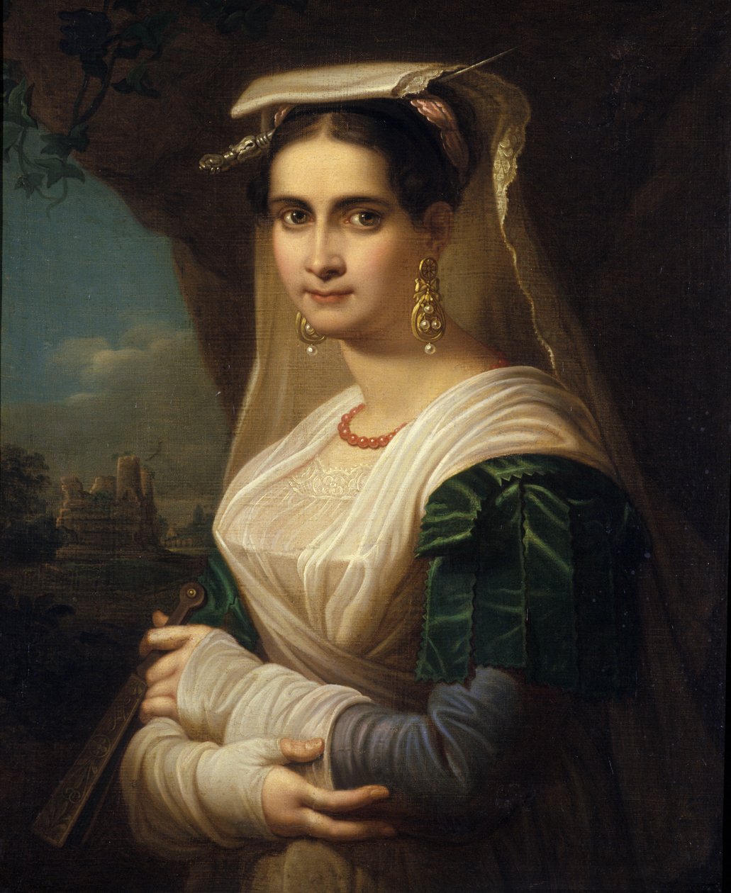 Mulher do campo de Albano, 1818 de Friedrich Ludwig Theodor Doell