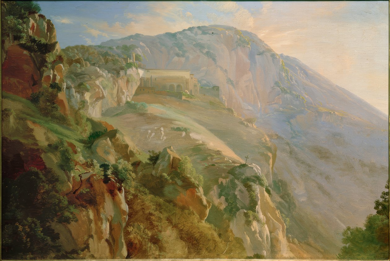 Mosteiro nas montanhas perto de Subiaco de Friedrich Nerly