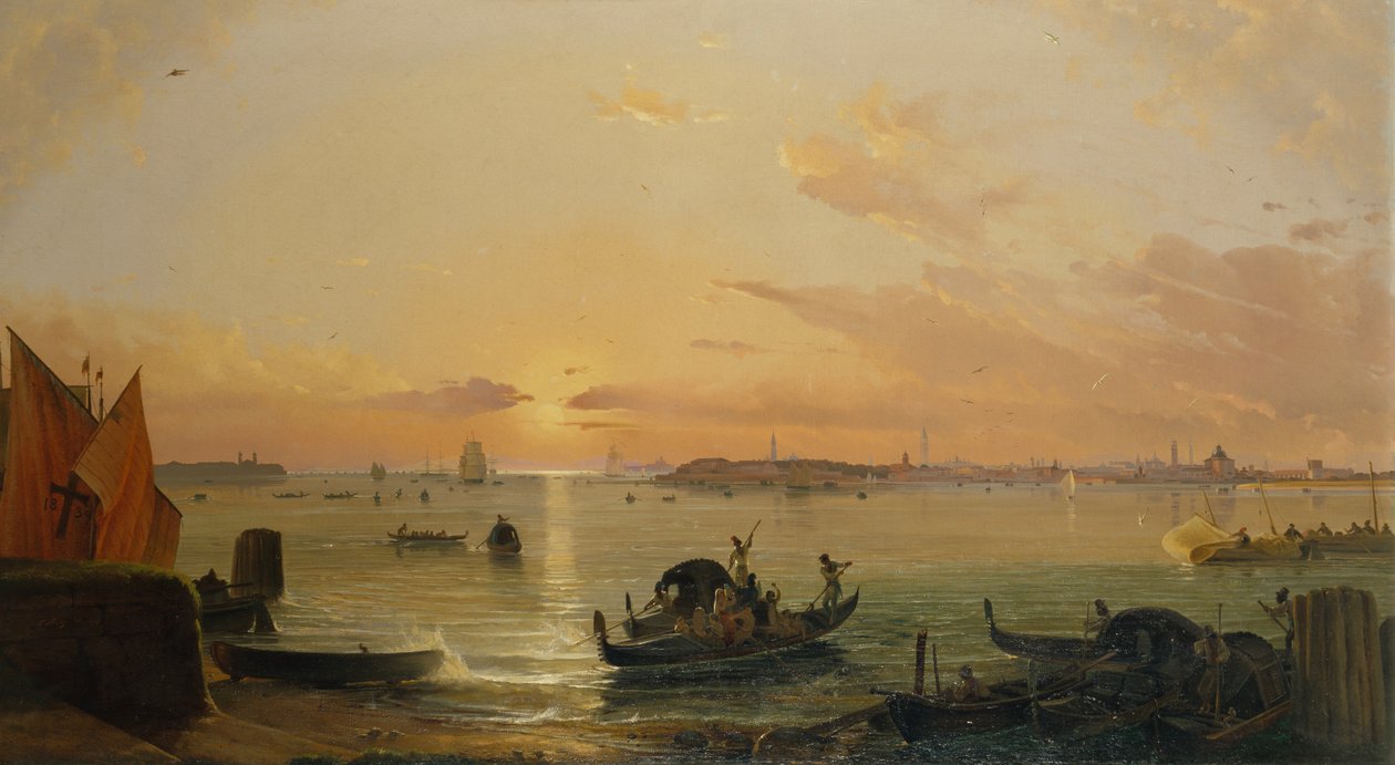 Veneza Vista do Lido (petróleo) de Friedrich Nerly