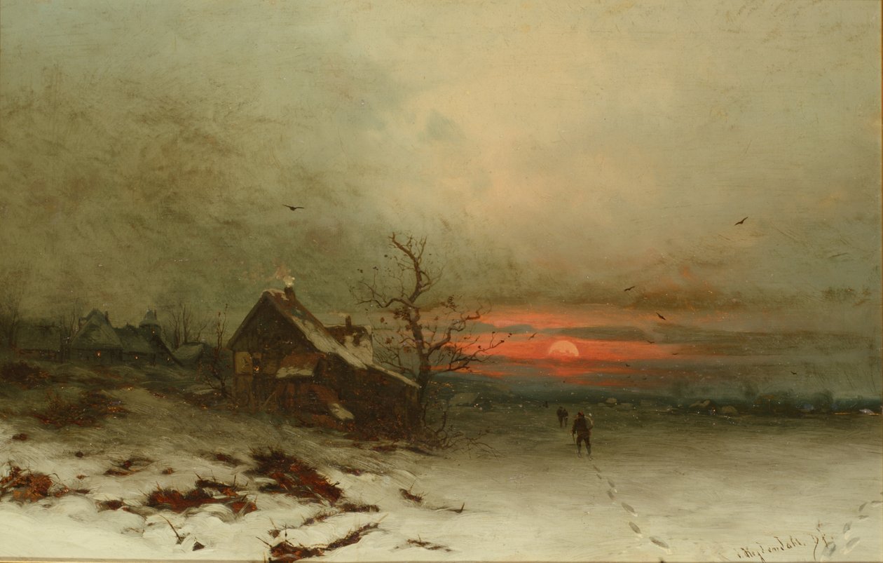 Voltando para casa ao pôr do sol de Friedrich Nicolai Joseph Heydendahl