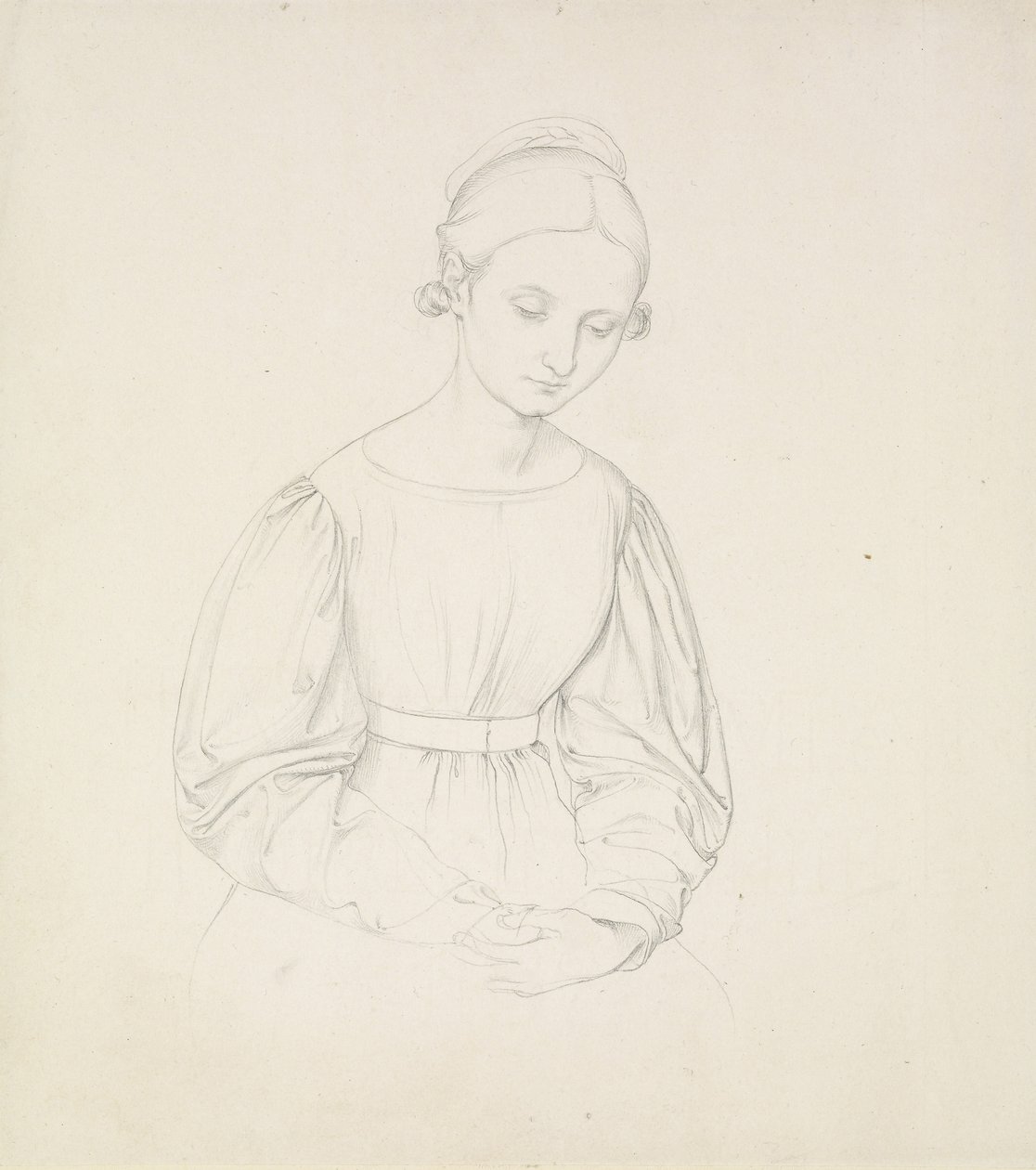 Retrato da esposa do artista, Nina, c. 1830 (grafite no papel) de Friedrich Overbeck