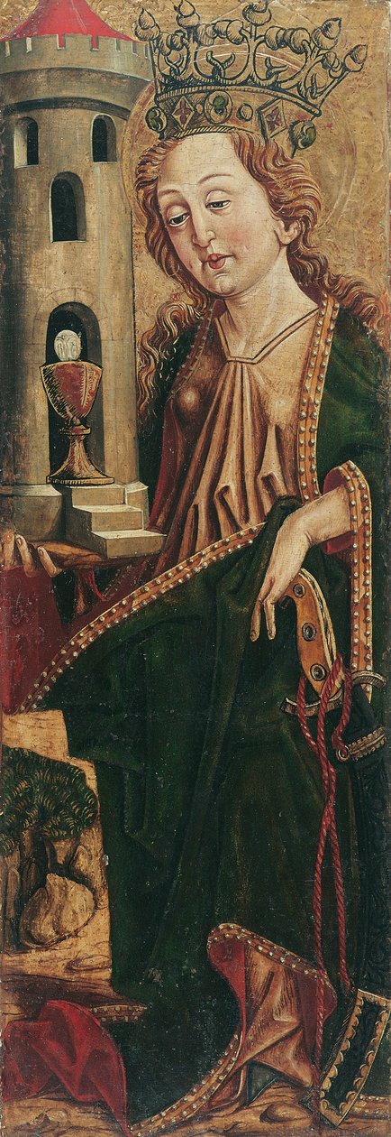 Santa Bárbara (dentro) e São Cassiano (fora) de Friedrich Pacher (Umkreis)
