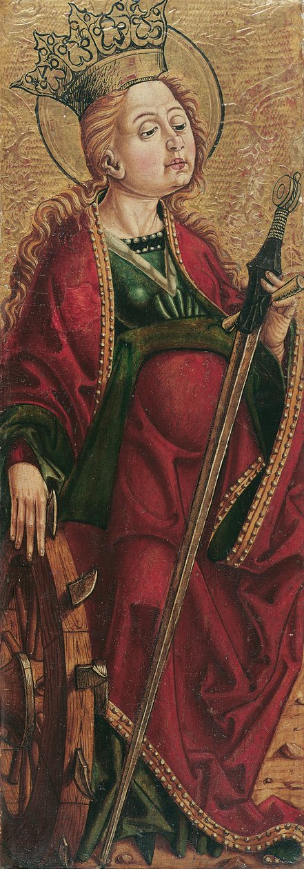 St. Catherine (dentro) e St. Stephen? (fora) de Friedrich Pacher (Umkreis)