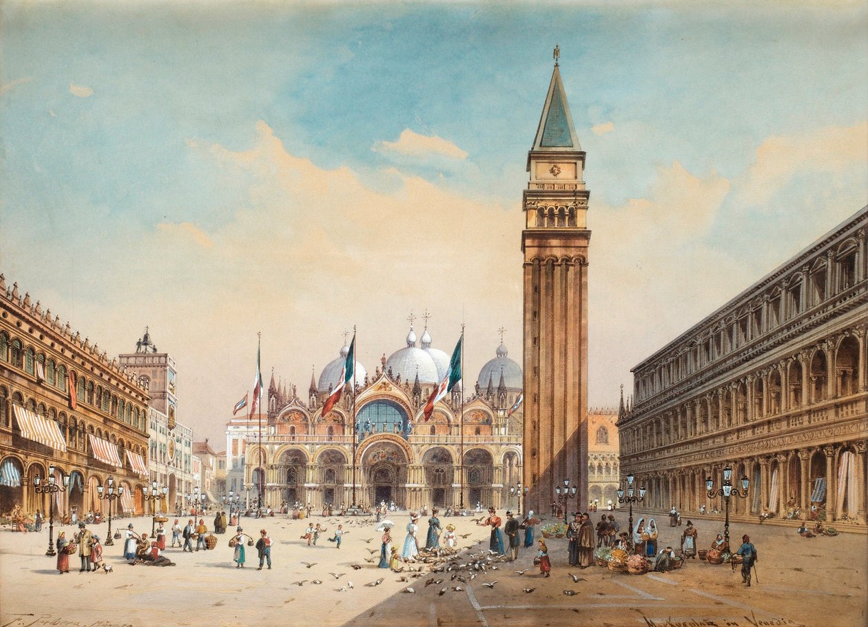 Piazza di San Marco, Veneza por Friedrich Perlberg de Friedrich Perlberg