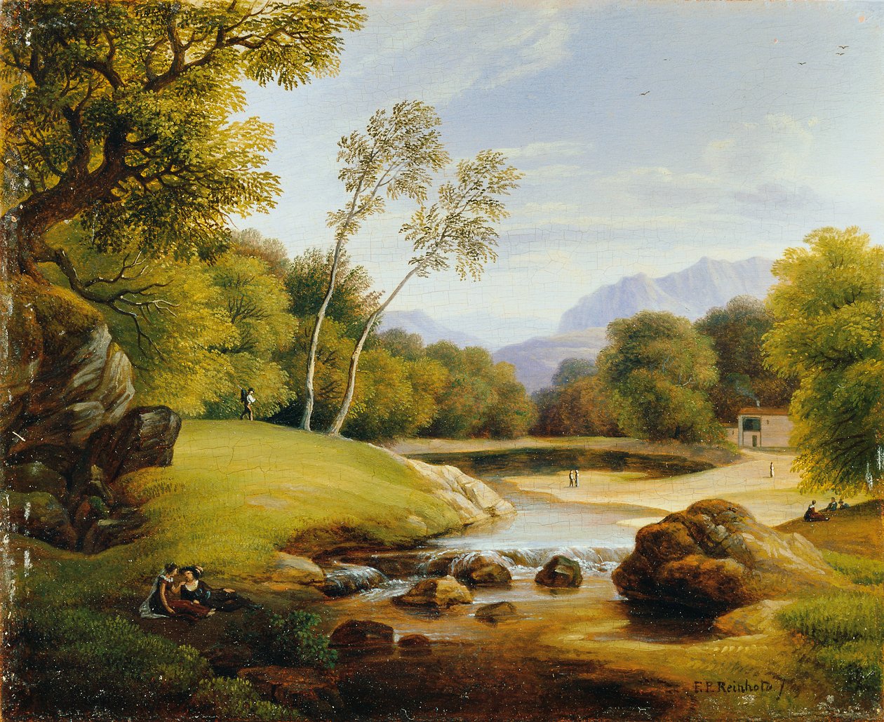 casal na paisagem de Friedrich Philipp Reinhold