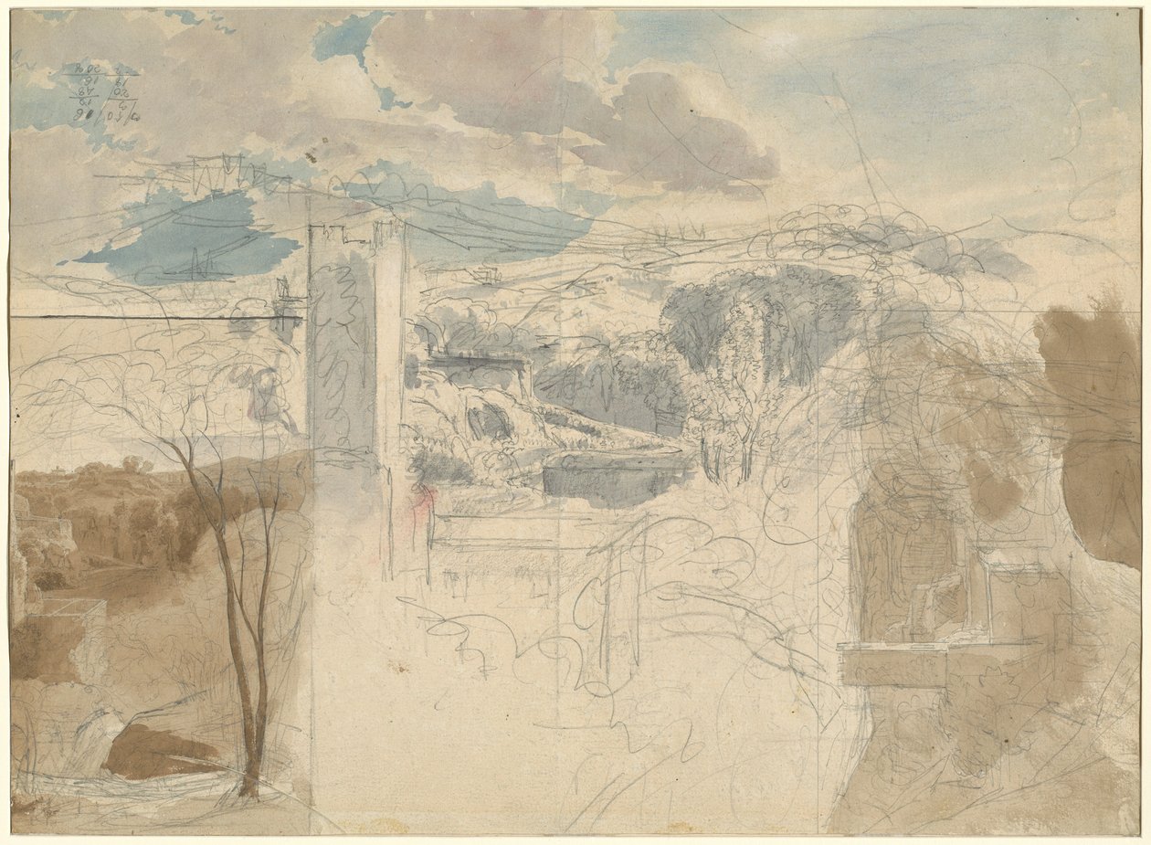 Ruínas de uma Torre Fortificada entre Wooded Hills [reto] de Friedrich Salathé