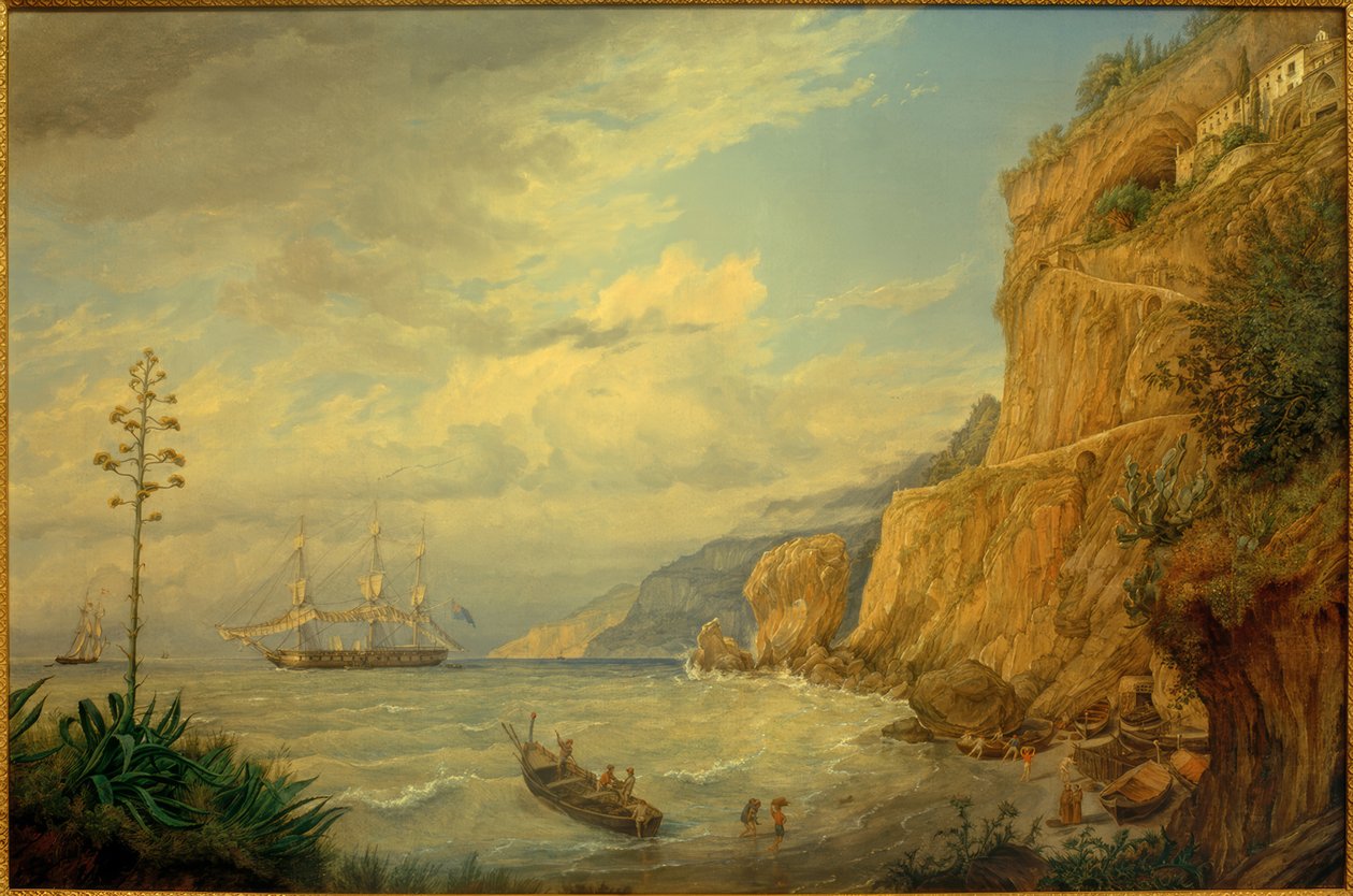 F.Thöming, mosteiro capuchinho perto de Amalfi de Friedrich Thöming