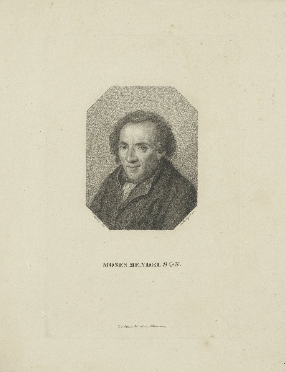 Retrato de Moses Mendelssohn 1729-1786, 1818. de Friedrich Wilhelm Bollinger