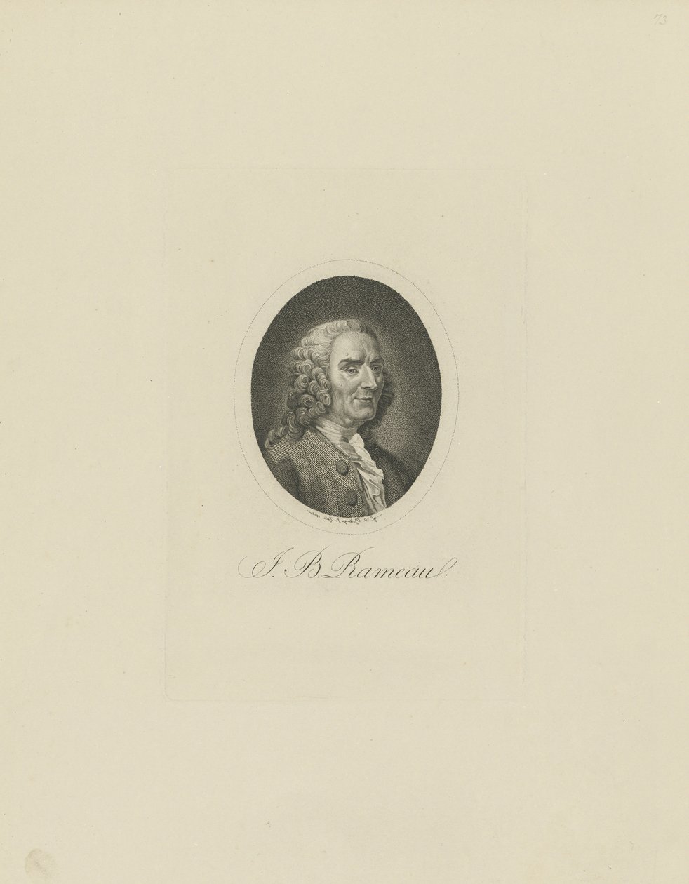 Retrato do compositor Jean-Philippe Rameau 1683-1764, 1802. de Friedrich Wilhelm Bollinger