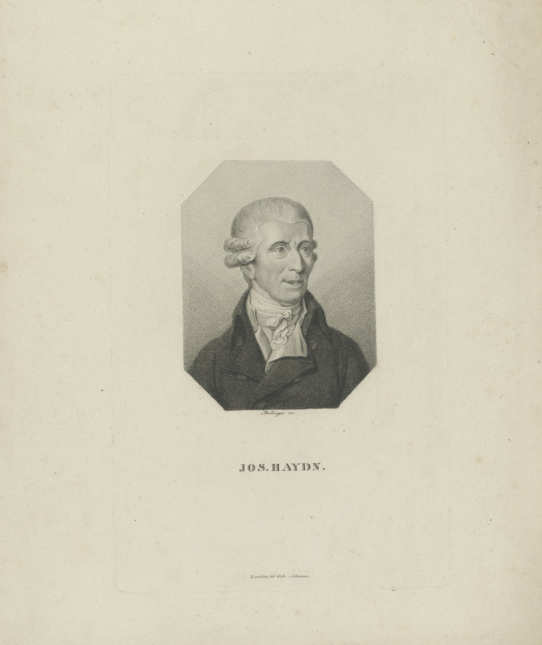 Retrato do compositor Joseph Haydn 1732-1809, 1818. de Friedrich Wilhelm Bollinger