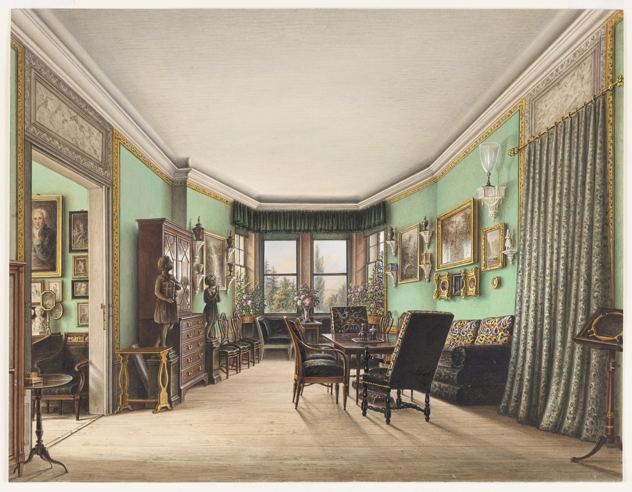 Um quarto em Schloss Buchwald, c. 1843 de Friedrich Wilhelm Klose