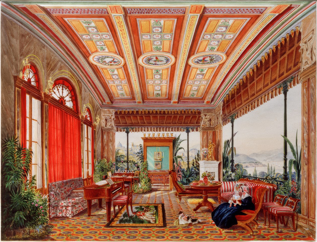 Interior de uma casa de Friedrich Wilhelm Klose