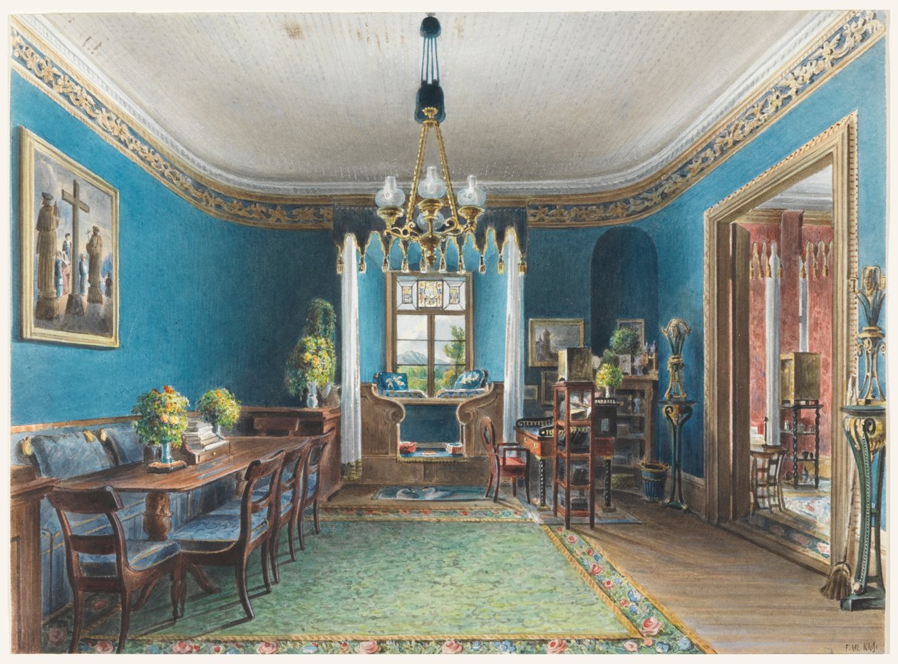 A Sala Azul, Schloss Fischbach de Friedrich Wilhelm Klose