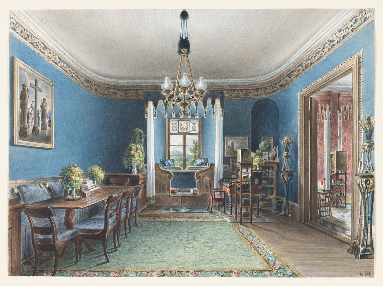 A Sala Azul, Castelo de Fischbach de Friedrich Wilhelm Klose