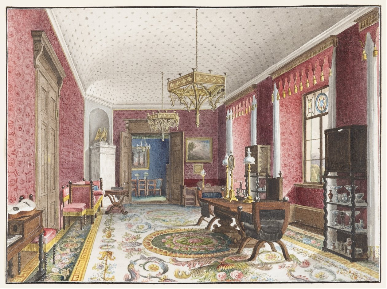 A Sala Vermelha, Castelo de Fischbach de Friedrich Wilhelm Klose