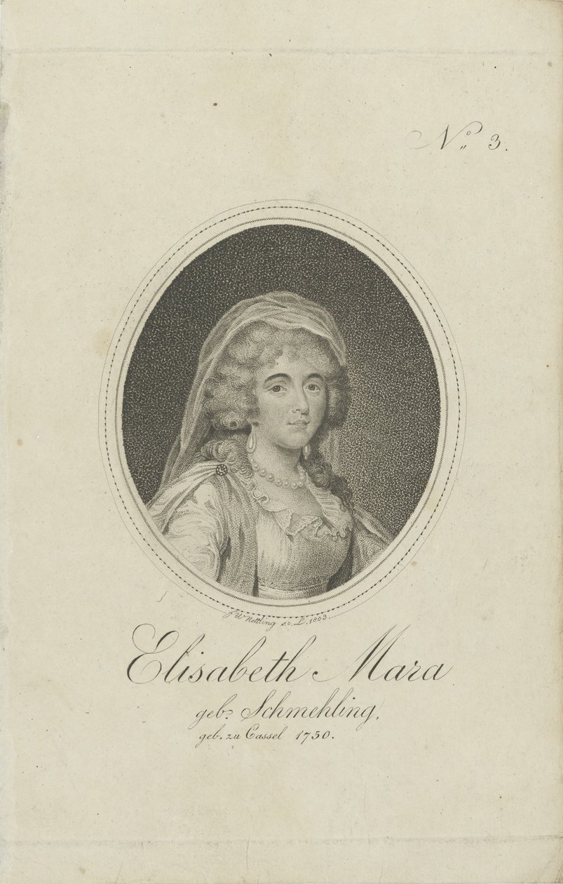 Gertrud Elisabeth Mara, née Schmeling 1749-1833, 1803. de Friedrich Wilhelm Nettling