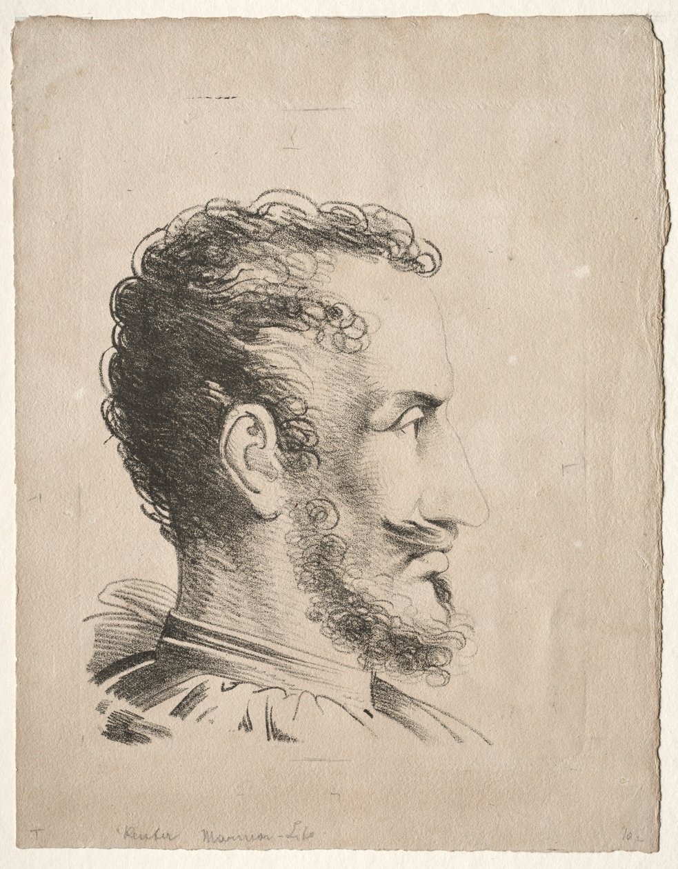 Cabeça de perfil. de Friedrich Wilhelm Reuter