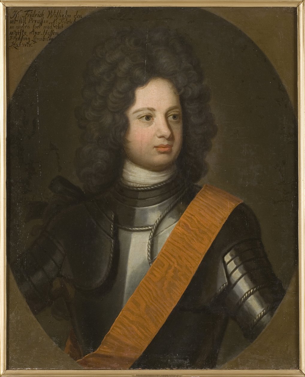 Frederic Guillaume I de Prusse, dit le roi sergent - Retrato de Frederick William I (1688-1740), Rei na Prússia, por Weidemann, Friedrich Wilhelm (1668-1750). Óleo sobre tela, Início do 18º cen... Dimensão : 88,5x73,5 cm. Nationalmuseum Stockholm de Friedrich Wilhelm Weidemann