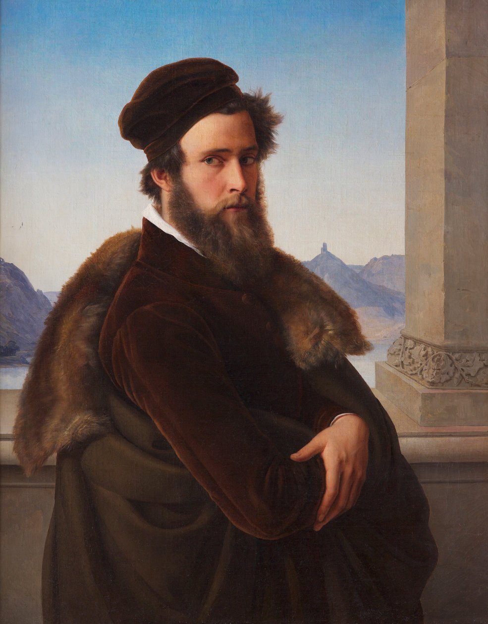 O homem barbudo Jacob Becker, chamado Becker von Worms, 1832. de Friedrich Wilhelm von Schadow
