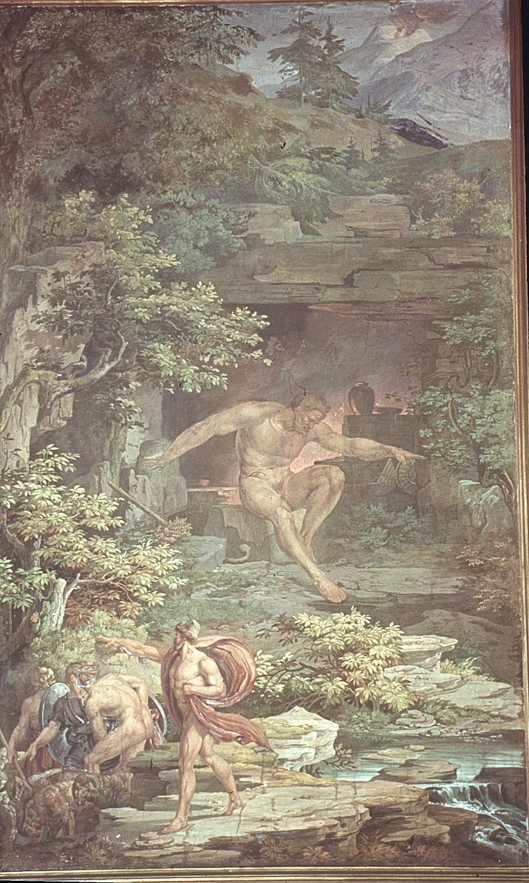 Fuga da Caverna do Polifemo Cego, Cenas da Odisseia de Friedrich the Elder Preller