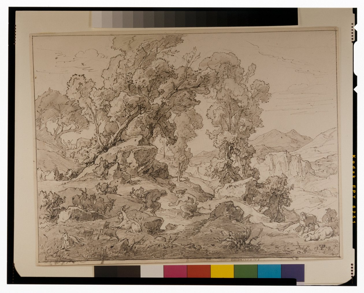 Fauno e ninfa numa paisagem árcade de Friedrich the Elder Preller