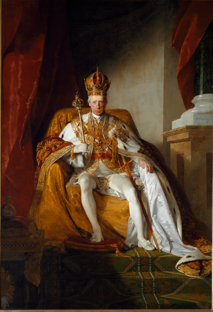 Retrato do Imperador Francisco II da Áustria vestindo as vestes imperiais de Friedrich von Amerling