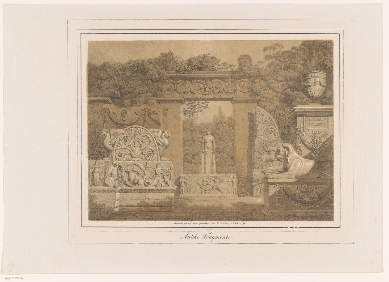Fantasia arquitectónica com elementos antigos
Antique Fragmente (título sobre o objecto) de Friedrich von Gärtner
