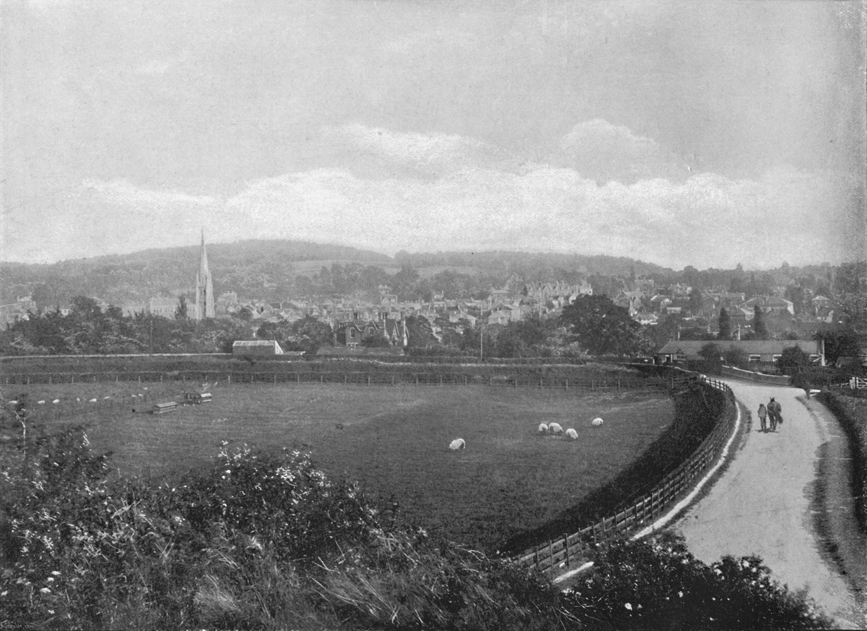Dorking: De cima da estação, c1896 de Frith and Co