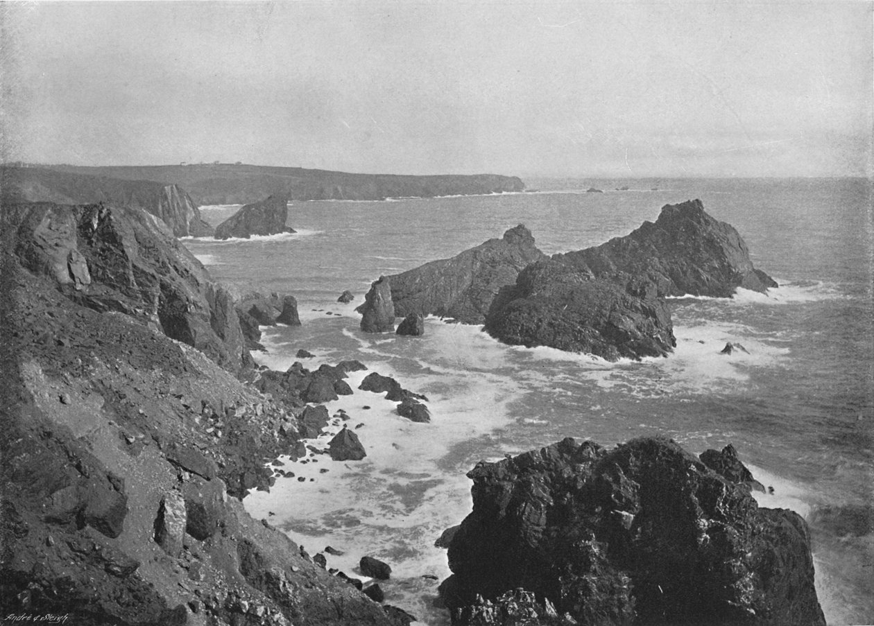 Cabeça velha do lagarto e angra de Kynance, c1896 de Frith and Co