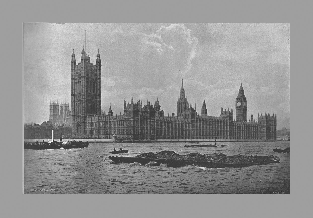 As Casas do Parlamento, Londres, c1900 de Frith and Co