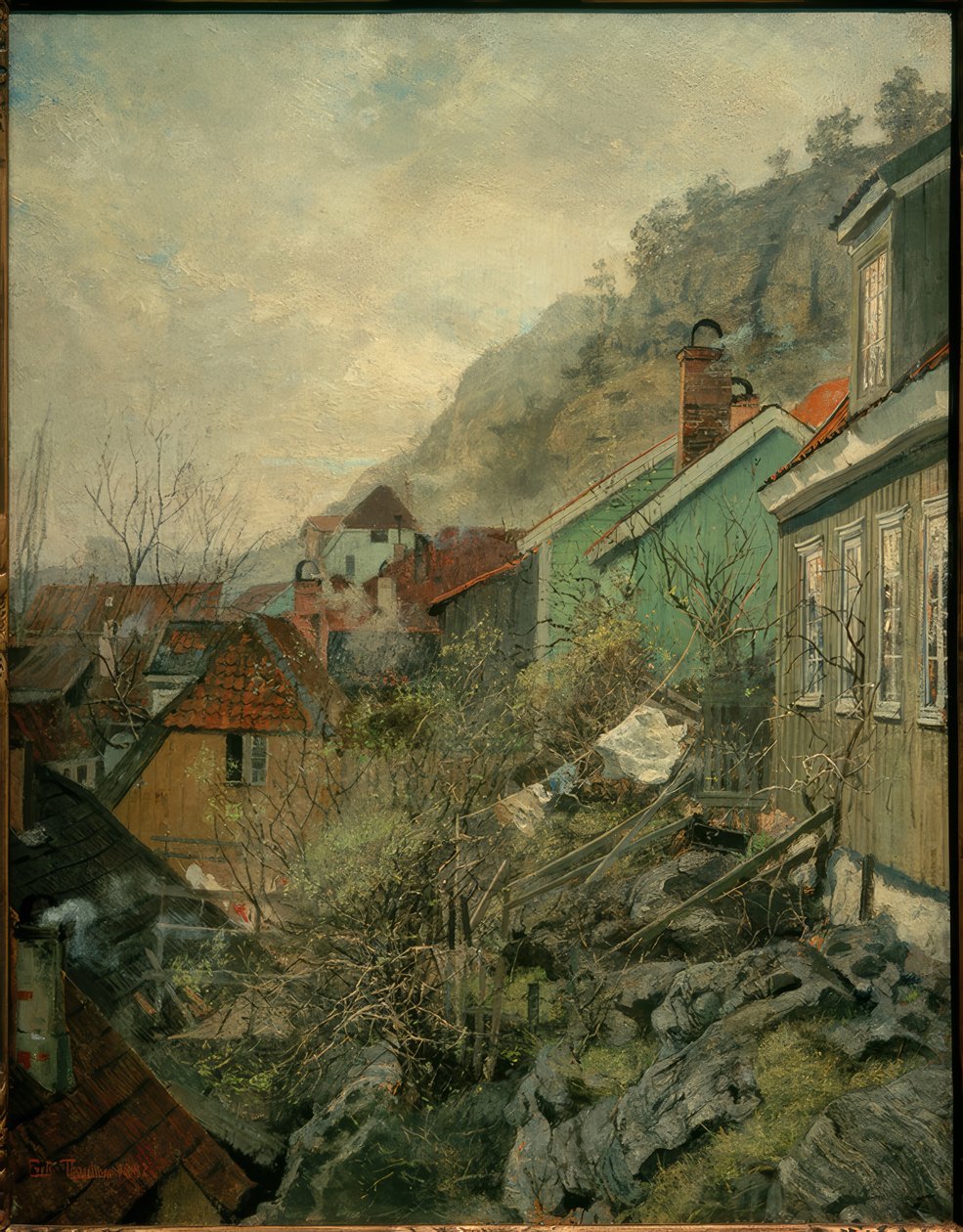 Casas em Kragerø de Fritz Thaulow