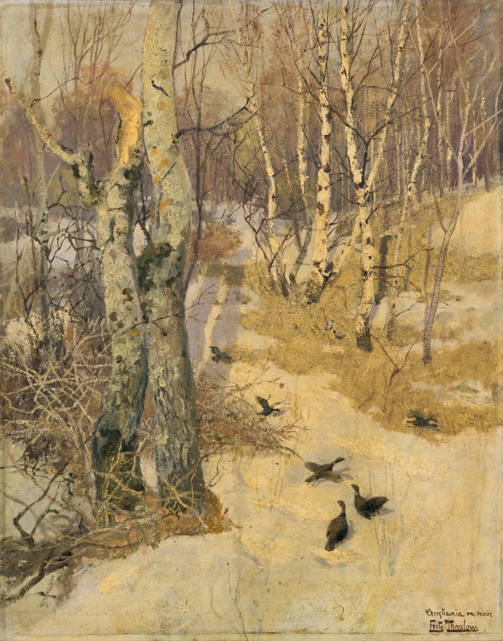 Madeiras cobertas de neve, século XIX. de Fritz Thaulow