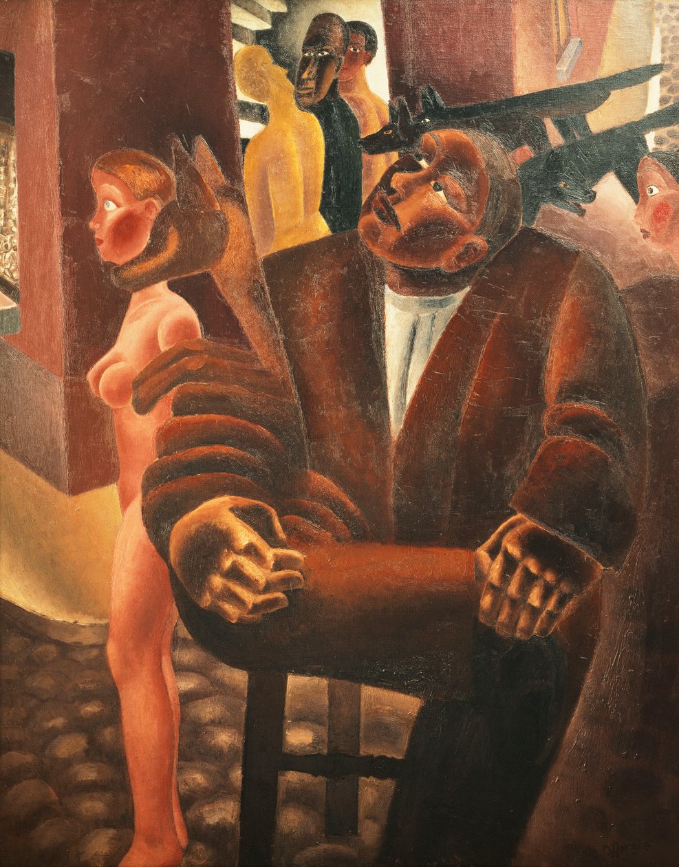 Sonhando acordado; Le Reve Eveille - Dream at Wake, c. 1926-27 (óleo sobre tela) de Frits van den Berghe