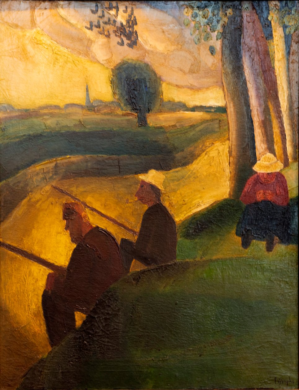 Pescadores no rio Leie de Frits van den Berghe