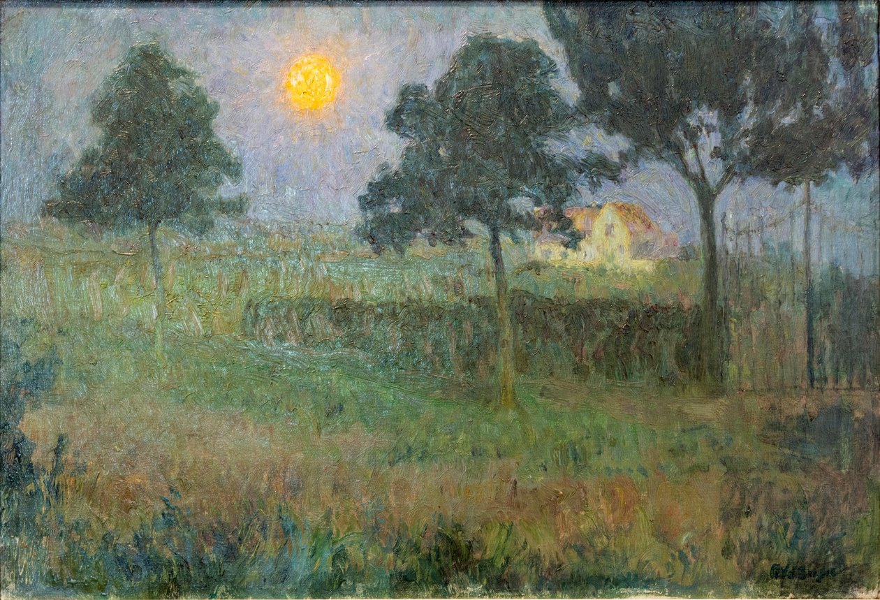 Paisagem ao cair da noite de Frits van den Berghe