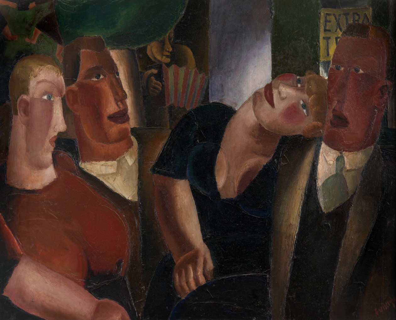 Village Sweethearts (óleo sobre tela) de Frits van den Berghe