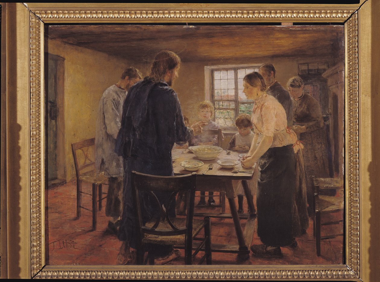 Cristo com os camponeses, c.1887-88 de Fritz von Uhde