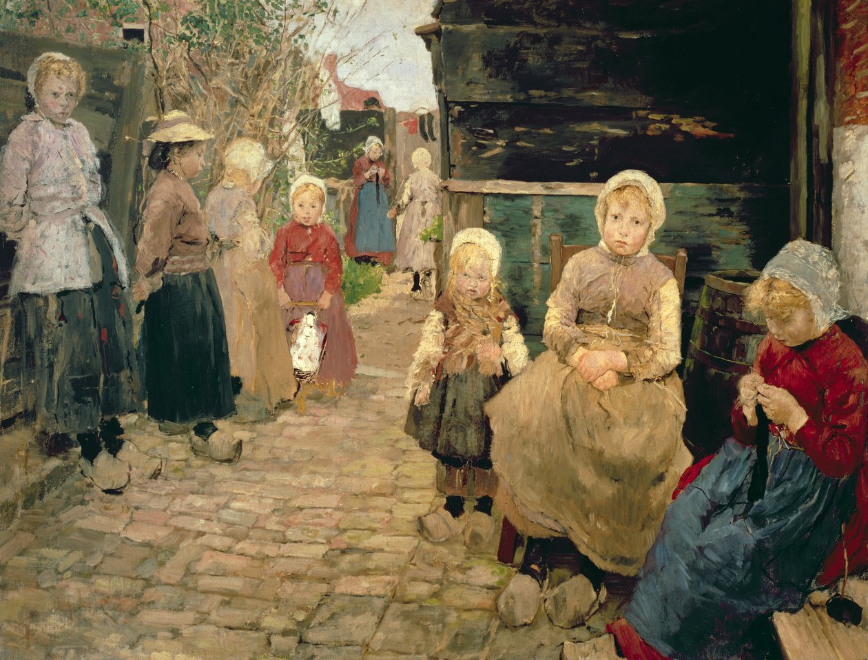 Filhos de pescadores em Zandroot, 1882 de Fritz von Uhde