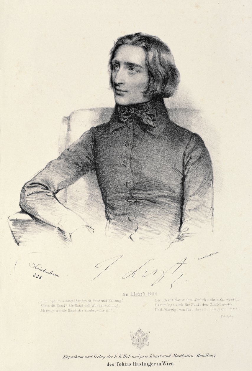 Retrato de Franz Liszt (1811-1886) de Fritz Kriehuber