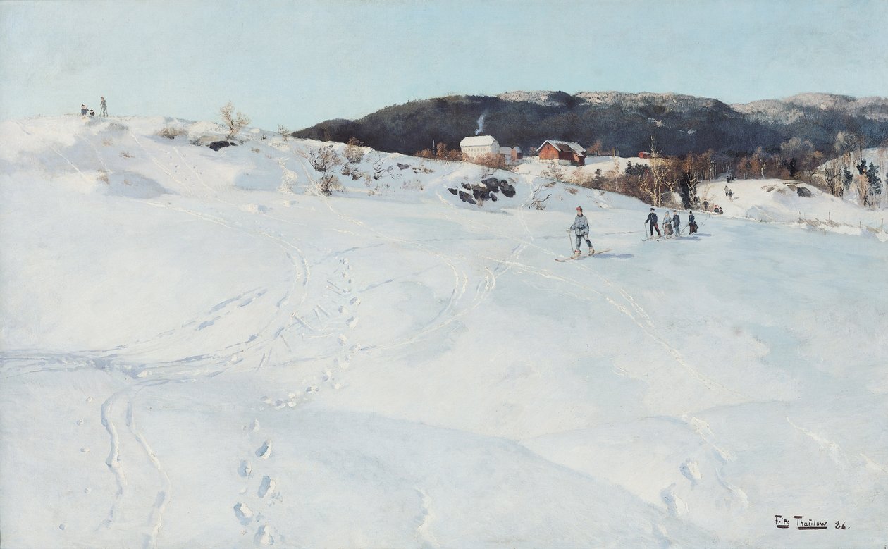 Um dia de inverno na Noruega, 1886 de Frits Thaulow
