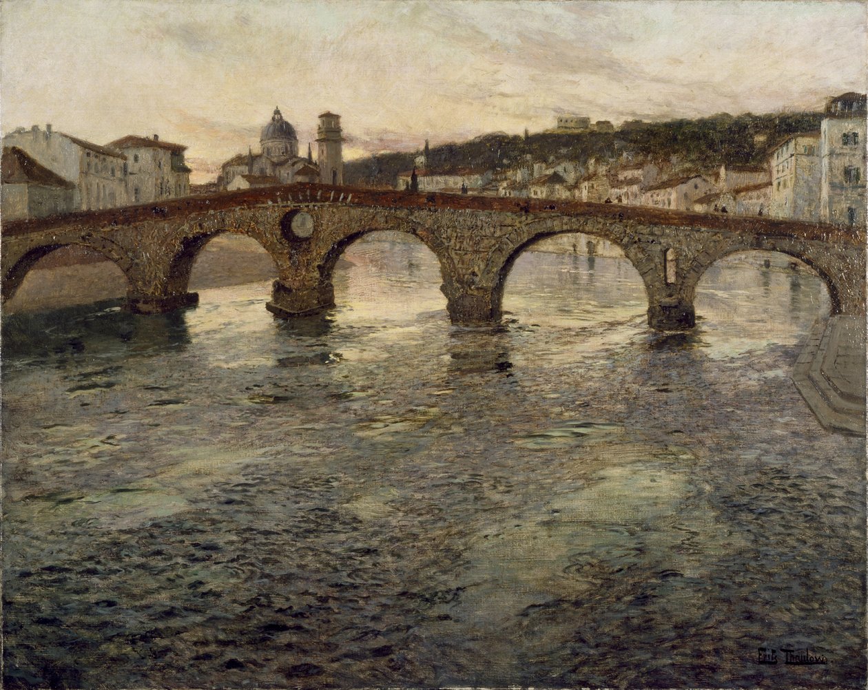 O rio Adige em Verona, 1899 de Frits Thaulow