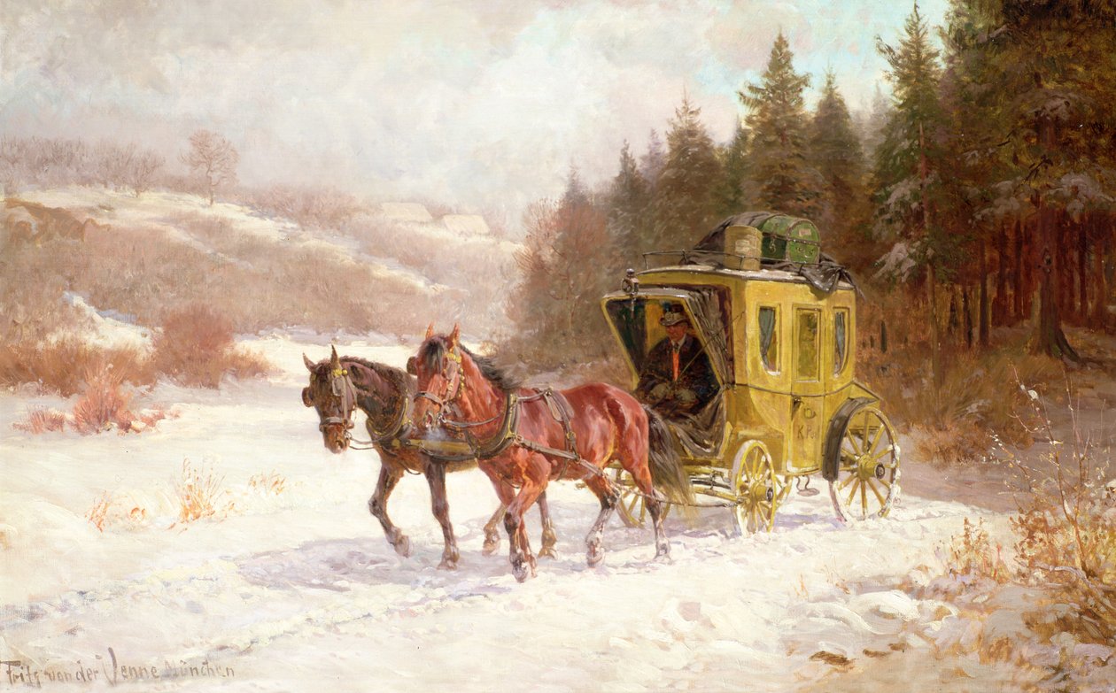 O treinador de correios na neve de Fritz van der Venne
