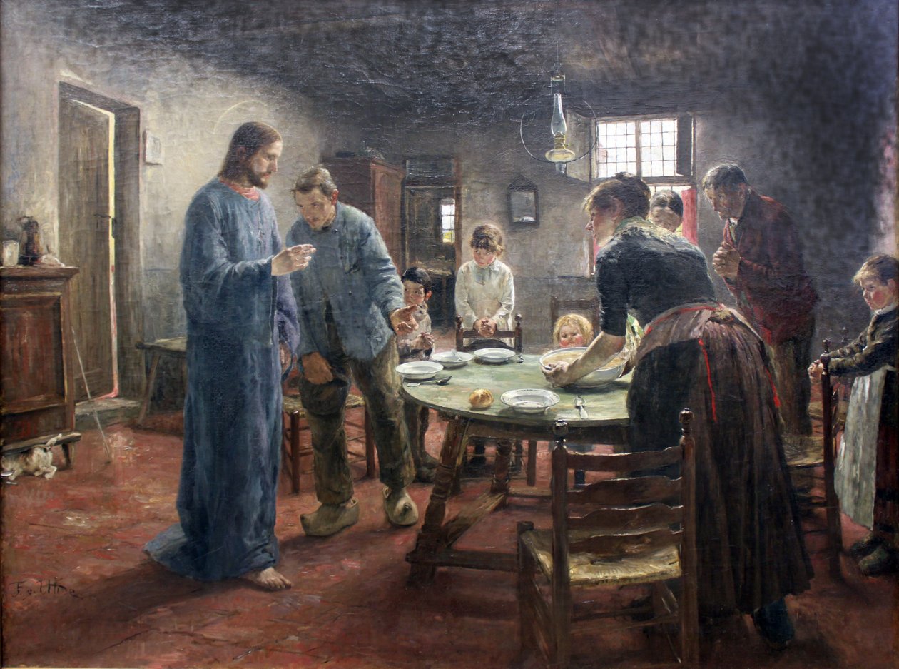 Graça antes da refeição de Fritz von Uhde