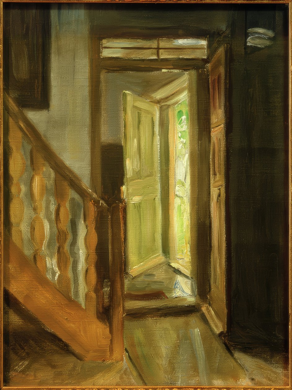 Interior de uma escada de Fritz von Uhde